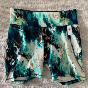 Marble Print Athletic Biker Short